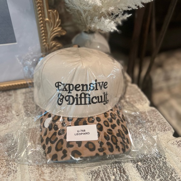 Accessories - "Expensive & Difficult" Leopard Brim Baseball Cap